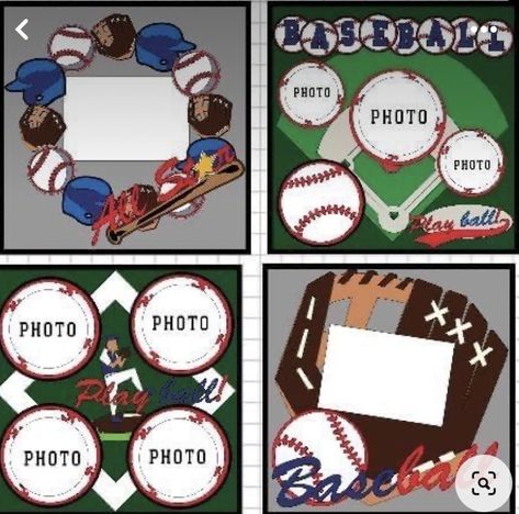 Baseball Scrapbook Layouts, Baseball Scrapbook, Scrapbooking Sports, Graduation Scrapbook, Handmade Photo Albums, Sports Page, Kids Scrapbook, Baseball T, Play Ball