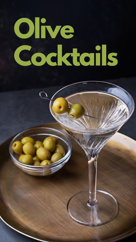 Olive Cocktails Drinks With Olives, Olive Cocktail, Tea Inspiration, Classic Martini, Cocktails To Try, Olive Relish, Brace Yourself, Green Olives, Tequila