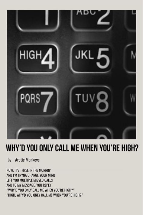 minimal polaroid song poster for why’d you only call me when you’re high? by arctic monkeys Why’d You Only Call Me When You High Poster, Polaroid Posters Songs Arctic Monkeys, Song Posters Arctic Monkeys, Arctic Monkeys Songs Poster, Arctic Monkeys Music Poster, Polaroid Posters Arctic Monkeys, Why Did You Only Call Me When You Are High, Why You Only Call Me, Artic Monkeys Song Poster