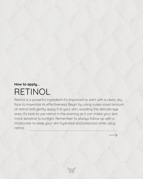 Retinol (Vitamin A) Retinol, a form of vitamin A, is a powerful ingredient known for its numerous benefits for the skin. Incorporating retinol into your skincare routine can lead to: ✨Reduced appearance of fine lines and wrinkles ✨ Improved skin texture and tone ✨ Enhanced collagen production ✨Minimized appearance of pores ✨ Diminished hyperpigmentation and dark spots ✨Increased skin firmness and elasticity Maximize retinol's effects with these tips: ✨ Start slowly, gradually increasing u... Retinol Benefits, Popular Skin Care Products, Fine Lines And Wrinkles, Dry Face, Collagen Production, Wear Sunscreen, Skin Care Solutions, Improve Skin Texture, Skin Texture