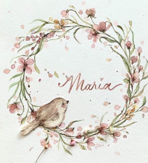 Watercolor Monogram, Floral Wreath Watercolor, Diy Watercolor Painting, Watercolor Flower Art, Art Painting Gallery, Wreath Watercolor, Watercolor Art Lessons, Watercolor Inspiration, Watercolor Bird