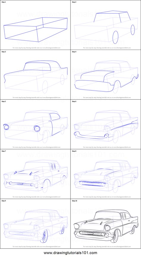 Car Drawing Pencil, Preppy Car, Drawing Instructions, 1957 Chevy Bel Air, Perspective Drawing Lessons, Drawing Sheet, 1957 Chevy, Cool Car Drawings, Industrial Design Sketch