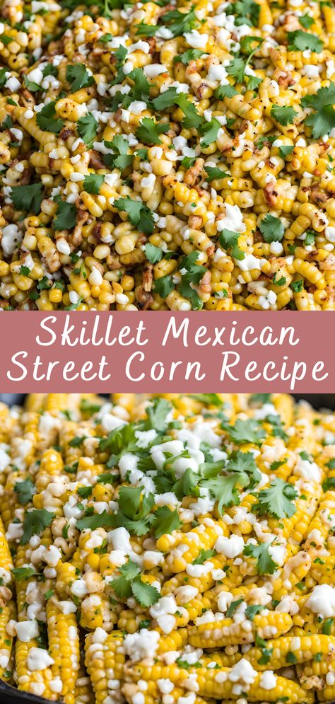 Skillet Mexican Street Corn Recipe | Cheff Recipes Mexican Street Corn Torchys, The Best Mexican Street Corn Dip, Peppers And Corn Recipe, Easy Mexican Street Corn Recipe, Recipe Mexican Street Corn, Mexican Street Corn Skillet Recipe, Mexican Street Corn Cast Iron, Quick Street Corn, Healthy Elote Recipe