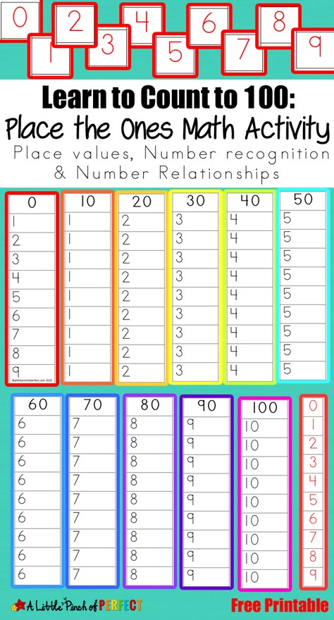 Number Recognition To 100, Number Recognition Activities 1st Grade, Counting By 10s Kindergarten, Counting To 100 Activities, Number Families, Count To 100, Math Preschool, Learning To Count, Counting To 100