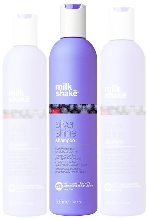 Milk_shake Silver Shine Purple Shampoo for Blonde Hair - Blonde Toner for Brassy Hair 100% SLES-Free, 10.1 Fl Oz. Best Purple Shampoo For Brassy Hair, Milkshake Silver Shine Shampoo, Purple Shampoo For Blondes, Best Purple Shampoo, Bleach London Silver Shampoo, Matrix Purple Shampoo, Blueberry Extract, Blonde Toner, Shampoo For Gray Hair