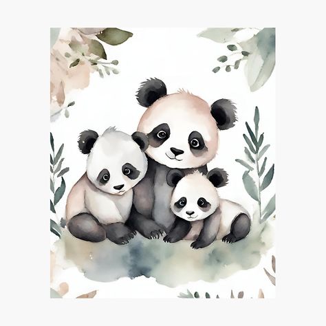 Get my art printed on awesome products. Support me at Redbubble #RBandME: https://www.redbubble.com/i/photographic-print/Family-panda-panda-watercolor-by-Basiadesign/160640734.6Q0TX?asc=u Panda Watercolor, Panda Panda, Panda Art, Art Boards, Photographic Print, Photo Printing, My Art, Awesome Products, Print Design