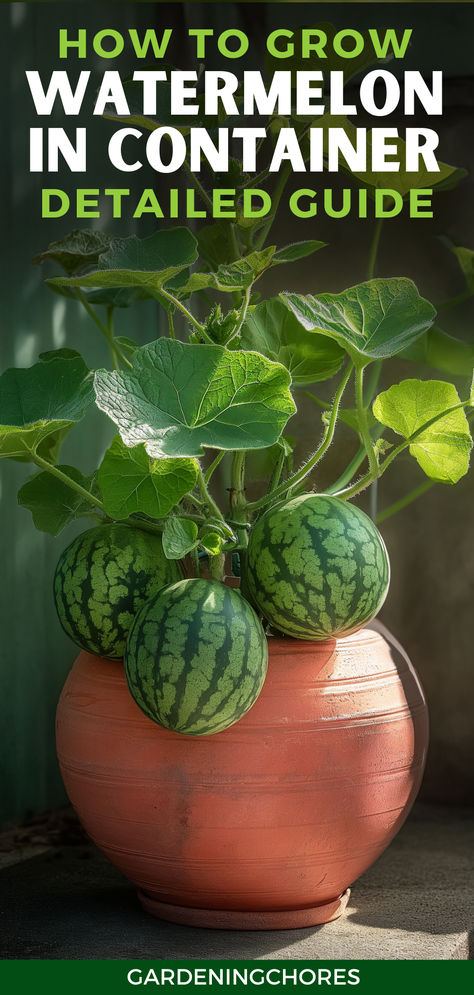 From Seed to Harvest: A guide to growing Watermelons In Containers Growing Watermelon In Container, How To Grow Watermelon From Seed, Watermelon Garden Ideas, Growing Watermelon From Seed, Seeded Watermelon, Growing Watermelon, Plant Advice, Watermelon Garden, Grow Watermelon