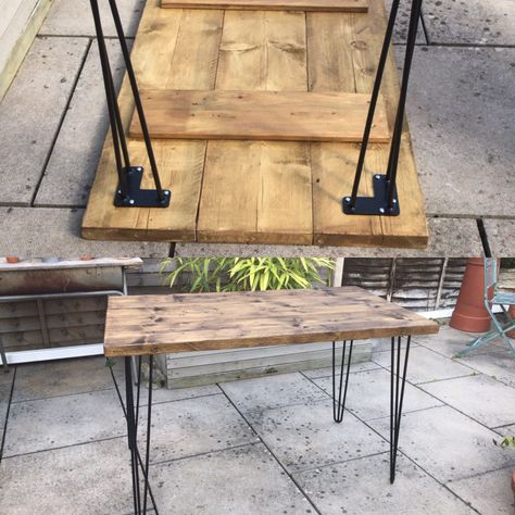 Diy Wood And Metal Table, Hair Pin Dining Table, Metal Legs For Table, Diy Farm Table, Pallet Table Diy, Diy Dining Room Table, Rustic Woodworking, Kitchen Table Wood, Diy Dining Room