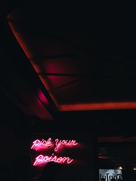 Pick Your Poison // Shay Chicago, Illinois IG: liizisa Poison Aesthetic, Decatur Illinois, Pick Your Poison, Picture Places, Curiosity Shop, Illinois State, Supper Club, Neon Purple, Pink Neon