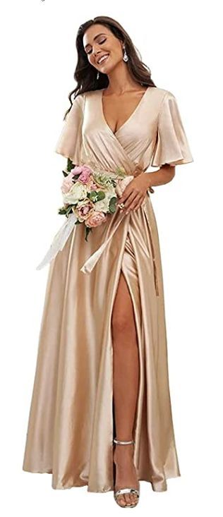 Off Shoulder Bridesmaid Dress, Bridesmaid Dresses Satin, Champagne Bridesmaid Dresses, Bridesmaid Dresses With Sleeves, Formal Dresses With Sleeves, Bridesmaid Dresses Plus Size, Long Bridesmaid Dress, Formal Party Dress, Satin Bridesmaid Dresses