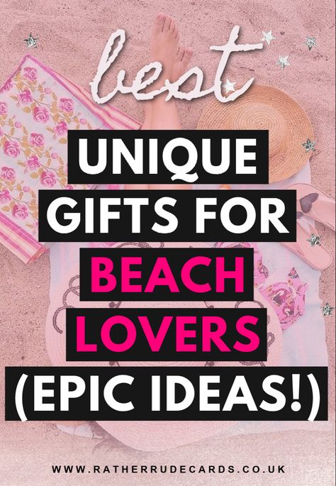 Best beach and surfer gift ideas for snorkelers and travellers, ocean and sea themed gifts they will love! Gift For Beach Lover, Personalized Beach Gifts, Gifts For The Beach, Beachy Gift Ideas, Gifts For Beach Lovers, Beach Gift Basket Ideas For Women, Beach Gifts For Women, Beach Bag Gift Basket, Beach Gift Basket