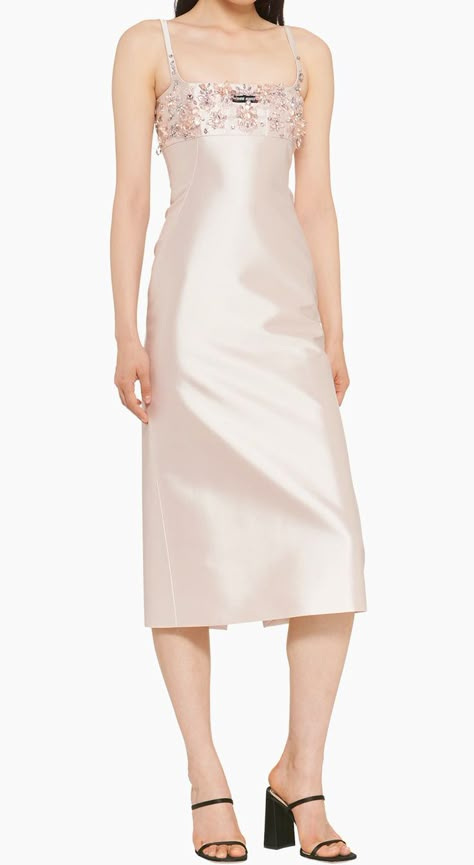 Miumiu Dress, Miu Miu Dress, Embellished Midi Dress, 파티 드레스, Backless Prom Dresses, Princess Outfits, Wool Dress, Embellished Dress, Event Dresses