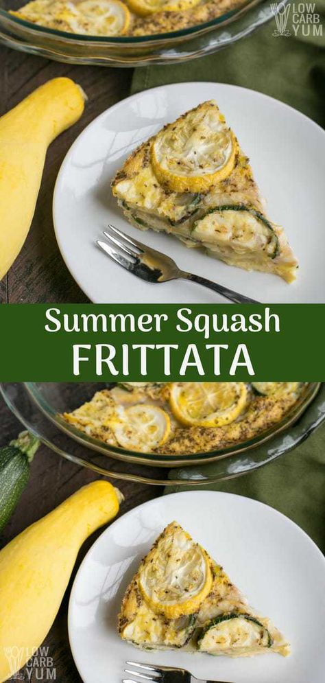 Squash Frittata, Low Carb Frittata, Zucchini And Yellow Squash, Frittata Muffins, Summer Squash Recipes, Yellow Squash Recipes, Zucchini Squash, Breakfast And Brunch, Easy Zucchini