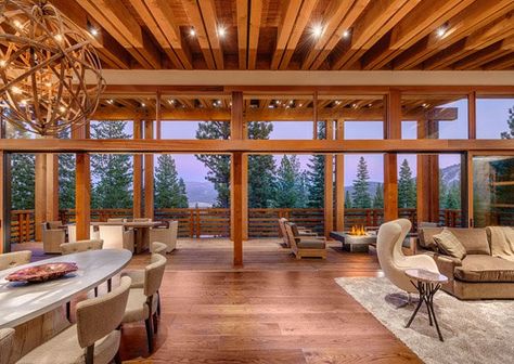 Rustic-Modern Bridge House in Martis Camp Tahoe Dreams Vision Board, Arizona Ranch, Architecture Bridge, New England House, Cabin Mountain, Rustic Houses, Deluxe Room, Bridge House, Martis Camp