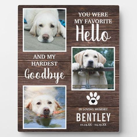 Rustic Pet Photo Memorial Dog Keepsake | Pet Loss Pet Dog Memorial, Dog Memorial Plaque, Shadow Box For Dog Pet Memorials, Dog Memorial Shadow Box Ideas, Dog Keepsake Ideas, Dog Memory Ideas, Diy Pet Memorial Ideas, Dog Memorial Ideas, Dogs Signs