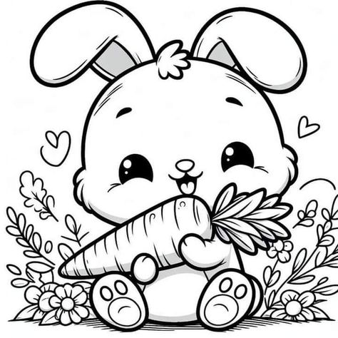 Rabbit Coloring, Free Kids Coloring Pages, Fingerprint Art, Rabbit Colors, Rabbit Drawing, Animal Printables, Monster Coloring Pages, Disney Princess Coloring Pages, Farm Animal Coloring Pages