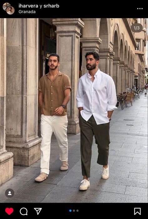 Men Church Outfit Casual, White Linen Pants Outfit Men, Linen Outfits For Men, Linen Pants For Men, European Mens Fashion, Summer Linen Outfits, Vacation Outfits Men, Linen Outfits, Creating Outfits