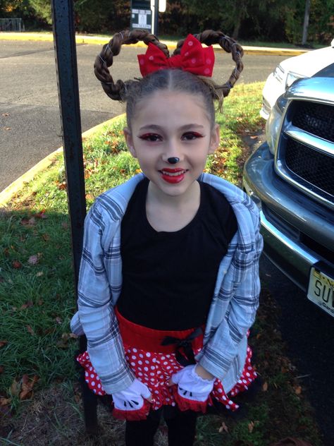 Minnie Mouse costume Braids And Makeup, Minnie Mouse Costume, Mouse Costume, Braided Ponytail Hairstyles, Braids For Kids, Kids Braided Hairstyles, Braided Ponytail, Ponytail Hairstyles, Hair Videos