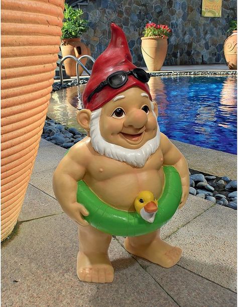 #gnomes #gardengnomes #garden #outdoordecor #pooldecor #summerdecor #poolparty #statue Yard Gnomes, Funny Garden Gnomes, Lawn Gnome, Statue Design, Garden Gnomes Statue, Outdoor Garden Statues, Funny Gnomes, Gnome Statues, Garden Gnomes