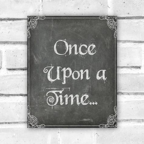 Once Upon a Time Print - Fairytale Printable Art - Chalkboard Nursery Quote Print - Storybook Princess Wall Decor - Instant Download Chalkboard Nursery, Princess Wall Decor, Fairytale Room, Chalkboard Bar, Pirate Nursery, Book Themed Birthday Party, Storybook Nursery, Tiny Nursery, Fairytale Nursery