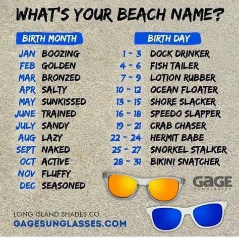 Beach names :) Funny Name Generator, Fun Names, Facebook Group Games, What's Your Name, Name Game, Golden Fish, Username Ideas, Fantasy Names, Engagement Posts