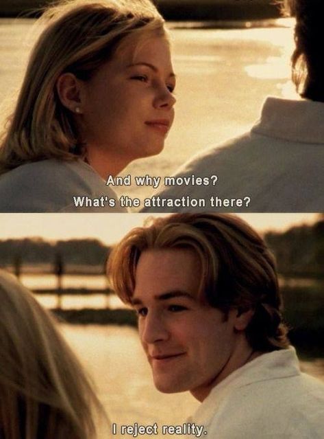 Dawsons creek Dawson's Creek Aesthetic, Dawsons Creek Quotes, Dawson Leery, James Van Der Beek, Dawson Creek, Cinema Quotes, Dawson's Creek, Dawsons Creek, Angel Cake