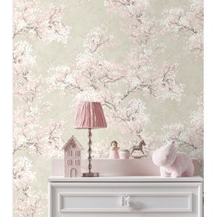 Cherry Blossom Grove, Pink Baby Nursery, Chippy Painted Furniture, 19th Century Art, Pink Nursery, Peel Stick Wallpaper, French Countryside, Perfect Pink, Accent Wallpaper