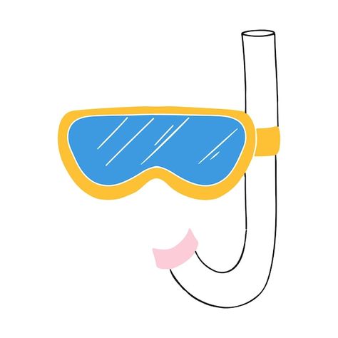 Vector diving goggles and snorkel fun at... | Premium Vector #Freepik #vector #scuba-mask #diving-mask #snorkel #scuba Goggles Drawing, Diy Badges, Scuba Mask, Bathroom Mural, Diving Goggles, Sweatshirt Ideas, Sea Vacation, Snorkel Mask, Snorkel Set