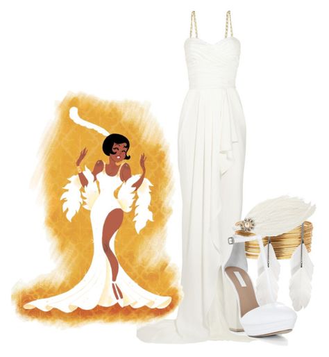 Tiana White Dress Cosplay, Princess And The Frog Dress Ideas, Princess Tiana White Dress, Princess And The Frog Inspired Dress, Princess And The Frog Dresses, Princess Tiana Dress Prom, Princess In The Frog Wedding, Tiana White Dress, Princess Tiana Inspired Outfits