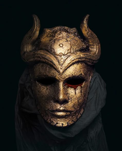 Sons of the Harpy Mask Gold Mask, Cool Masks, Masks Art, Medieval Fantasy, Mask Design, Dark Fantasy Art, Dark Art, Character Concept, Dark Fantasy