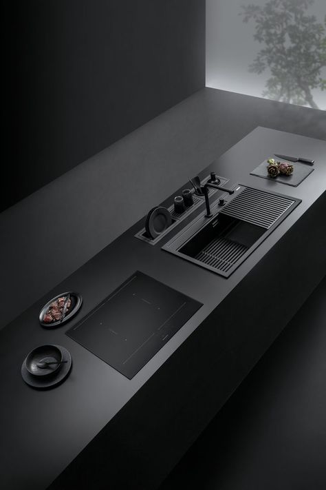 In the induction hobs the genesis of heat occurs only on the bottom of the pan which transmits it directly to the food, significantly speeding up cooking times. The surface of the hobs stays cold, ensuring improved safety and making cleaning easier. Hob Kitchen, Modern Kitchen Appliances, Jewelry Storage Solutions, Kitchen Sink Design, Kitchen Mood Board, New Kitchen Designs, Smart Home Design, Induction Hob, Bar Sink