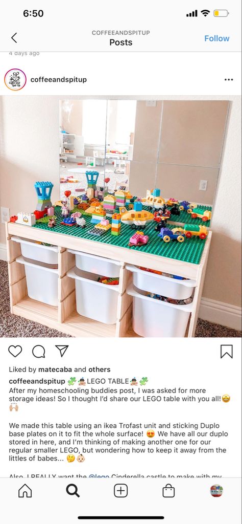 Playroom Lego Storage, Lego Trofast Storage, Duplo Play Table, Ikea Duplo Table, Lego Duplo Storage Ideas, Diy Duplo Lego Table, Duplo Lego Table, Lego Duplo Organization, Duplo Organization Ideas