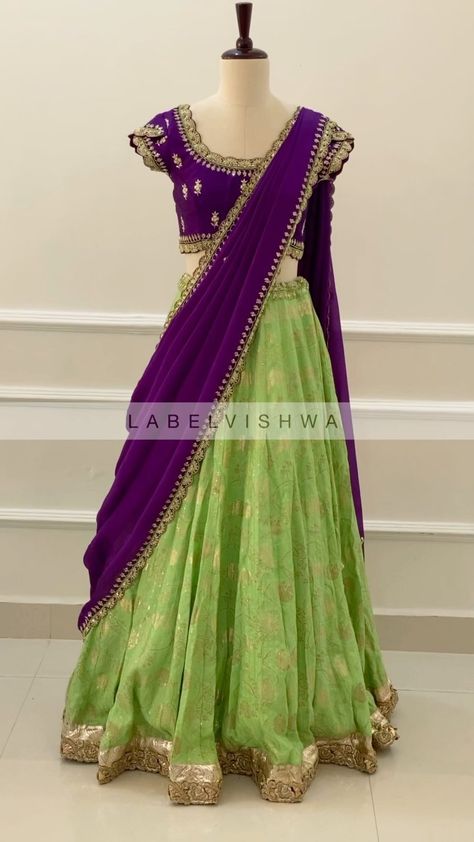 Work On Blouse, Latest Bridal Blouse Designs, Lehenga Saree Design, Half Saree Lehenga, Long Gown Design, Wedding Lehenga Designs, Lehenga Designs Simple, Anarkali Dress Pattern, Fancy Sarees Party Wear