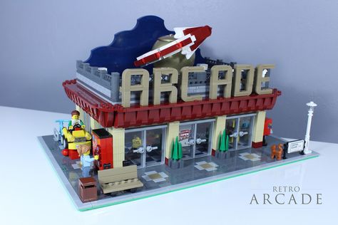 LEGO IDEAS - Retro Arcade Lego Arcade, Lego Mansion, Lego Police Station, Lego Town, Lego Buildings, Retro Arcade Games, Light Brick, Arcade Video Games, Lego Modular