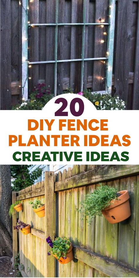 Elevate the look of your outdoor area with these creative DIY fence planter concepts. Turn a plain fence into a flourishing vertical garden by securing tiny wooden containers or suspended baskets onto the fence sections. Load them up with a mix of vibrant blooms, aromatic herbs, or cascading vines for a breathtaking showcase of nature's splendor. Embrace your artistic side and watch as your fence transforms into a living masterpiece. Update your outdoor space with beauty and functionality through these ideas! Mini Rock Garden, Garden Activity, Fall Landscaping, Plastic Bottle Planter, Mailbox Landscaping, Fence Planters, Tiered Planter, Orchid Planters, Grow Flowers