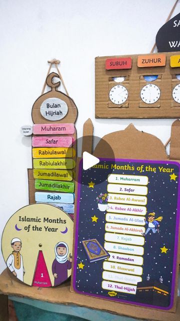 Islamic Projects For School, History Project Ideas Creative, Islamic Months Name, Hijri Calendar, Muslim Culture, Islamic Calendar, Creative School Project Ideas, Islamic History, School Project