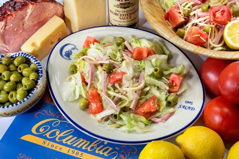 Recipe - "1905" Salad® | Columbia Columbia Restaurant Recipes, Columbia Salad, 1905 Salad Recipe, 1905 Salad, Restaurant Salad, Columbia Restaurant, Columbia House, Florida Restaurants, Salad Bar