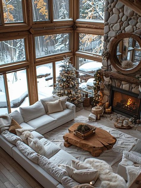 Attractive Log Cabins Log Home Modern, Modern Log Cabin Interior, Luxury Cabin Interior, Cozy Cabin Aesthetic, Cabin Homes Interior, Log Home Interior, Modern Log Cabin, Luxury Log Cabins, Log Cabin Interior