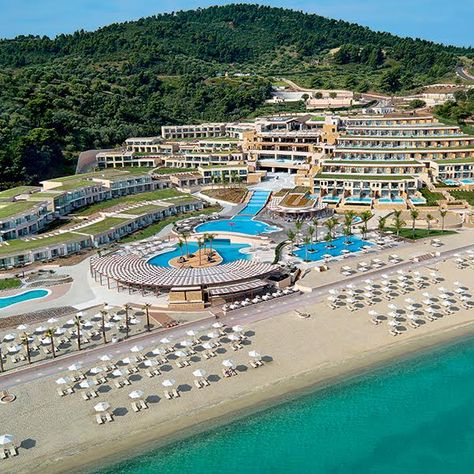 Miraggio Thermal Spa Resort, Aghia Paraskevi, Chalkidiki, Macedonia Mediterranean Hotel, Thermal Hotel, Hotel Floor Plan, Modernist Architects, Eco Hotel, Thermal Spa, Resort Beach, Spa Resort, Beach Retreat