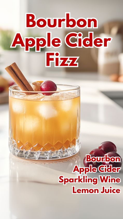 Bourbon Apple Cider Fizz Apple Cider Whisky Cocktail, Fall Bourbon Cocktails Apple Cider, Bourbon Thanksgiving Cocktail, Blackout Wednesday, Boozy Apple Cider, Apple Cider Bourbon Cocktail, Apple Cider Cocktails, Bourbon Cider, Bourbon Apple Cider