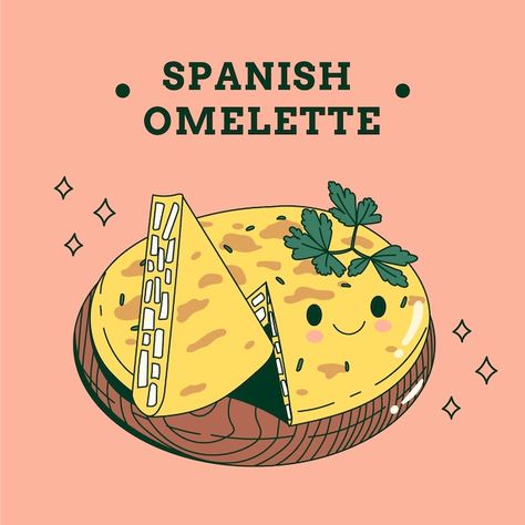 Omelette Illustration, Spanish Omelette, Vector Hand, Vector Photo, Graphic Resources, Hand Drawn, Vector Free, How To Draw Hands