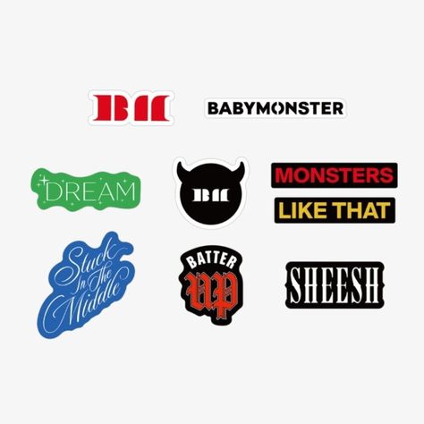 Babymonster Logo, Md Logo, Kpop Sticker, Stickers Kpop, Kpop Stickers, Roblox Skins, Monster Stickers, Kpop Diy, Album Diy