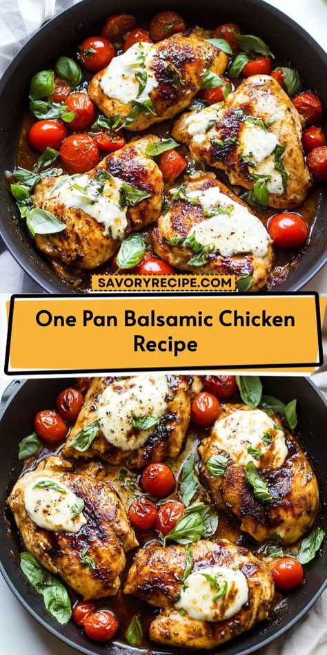 Want to elevate your weeknight dinners with a Mediterranean twist? This One Pan Balsamic Chicken Recipe offers a savory blend of flavors while keeping cleanup to a minimum! Be sure to save this easy recipe for a delicious, stress-free dinner option you’ll love! Mediterranean Dinner Ideas, Chicken With Mozzarella, One Pan Balsamic Chicken, Flavorful Chicken Breast Recipes, Balsamic Chicken Recipe, Quick Easy Family Meals, Balsamic Chicken Recipes, Mediterranean Dinner, Quick Lunch Ideas