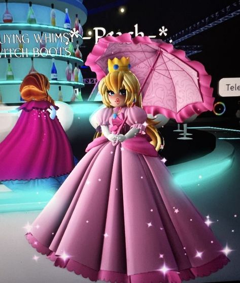 Royal High Princess Peach, Royale High Princess Peach, Princess Peach Roblox Avatar, Video Game Character Royale High, How To Get Headless In Royale High, Princess Peach Royale High, Sunset Island Royale High Outfits, Rh Sunset Island Outfits, Royale High Princess