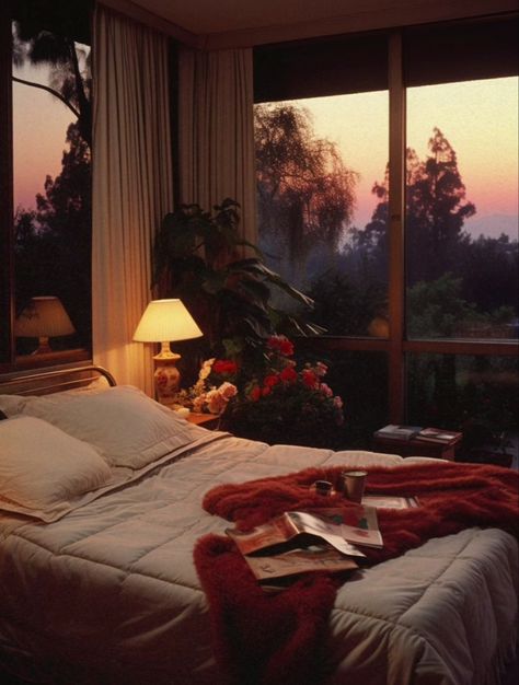 Penthouse Bedroom Aesthetic, 80s House Aesthetic, 80s House Interior, 80s Apartment, 90s Interior Design, 90s Interior, 80s Bedroom Aesthetic, 80s Interior Design, 80s House