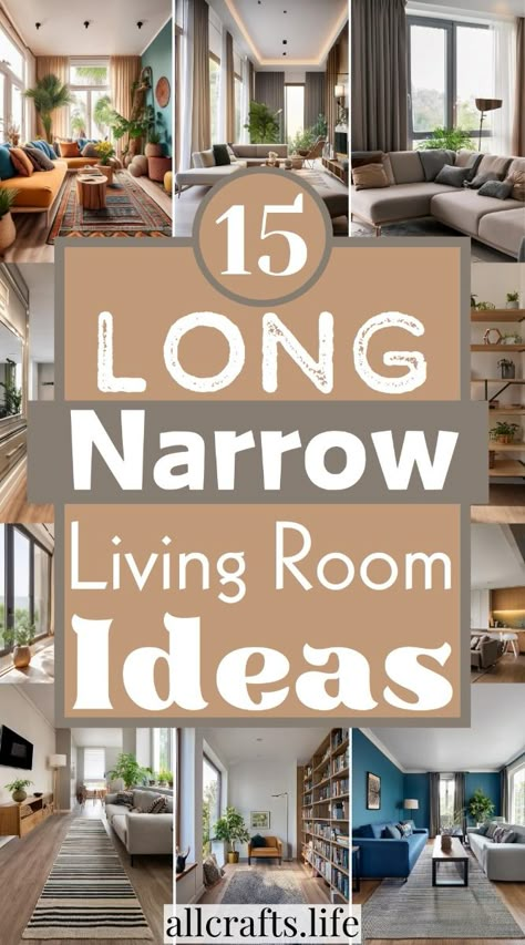 Make your long, narrow living room an inviting and functional area offers a playground for creativity and style. By employing clever design tactics such as strategic furniture placement that maximizes space, using colors and lighting to create a sense of width, and adding personalized decor touches, you can beautifully transform this challenging layout. Long And Small Living Room, Long Room Furniture Layout, Furniture Arrangement Long Living Room, Narrow Living Room Fireplace At End, Very Small Lounge Room Ideas, Couches For Long Narrow Living Room, Long Narrow Sitting Room Ideas, Long Family Room Ideas, 2 Zone Living Room