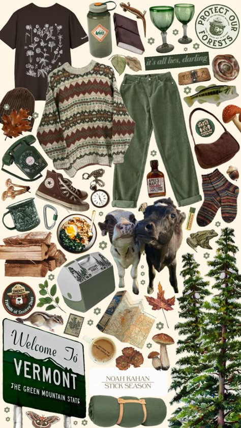 Outdoor Core Outfits, Nature Core Aesthetic Outfits, Environmental Science Aesthetic Outfit, Vermont Aesthetic Outfit, Nature Academia Aesthetic, Oregon Aesthetic Clothes, Grunge Granola Aesthetic, Vermont Outfits, Vermont Aesthetic