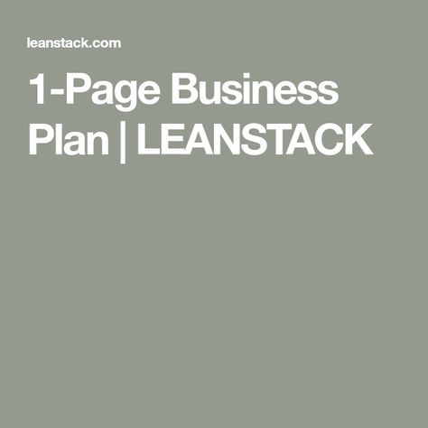 1-Page Business Plan | LEANSTACK Lean Canvas, Business Plan Template, Plan Template, Ways To Communicate, Business Model, Free Tools, Business Plan, Business Planning, Ash