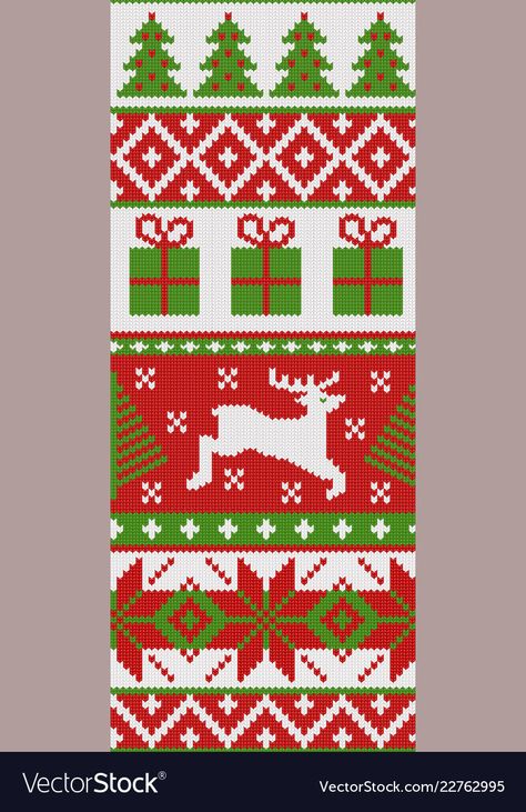 Christmas Fair Isle Pattern, Christmas 50s, Knitting Patterns For Christmas, Christmas Knit, Fair Isle Knitting Patterns, Christmas Vector, For Christmas Decorations, Stocking Pattern, Xmas Stockings