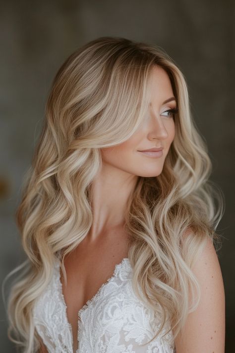 Explore 80+ long bridal hairstyles perfect for every theme. Whether you’re planning a rustic outdoor wedding or a glamorous city affair, these styles have something for every bride. Discover the full list now! #ThemedWedding #LongHair #BridalInspo Beachy Hair Wedding, Wedding Beach Waves, Beach Waves Wedding Hair, Long Bridal Hairstyles, Dark Tropical Wedding, Bridal Long Hair, Beach Waves Hairstyles, Wavy Wedding Hairstyles, Curly Bridal Hair